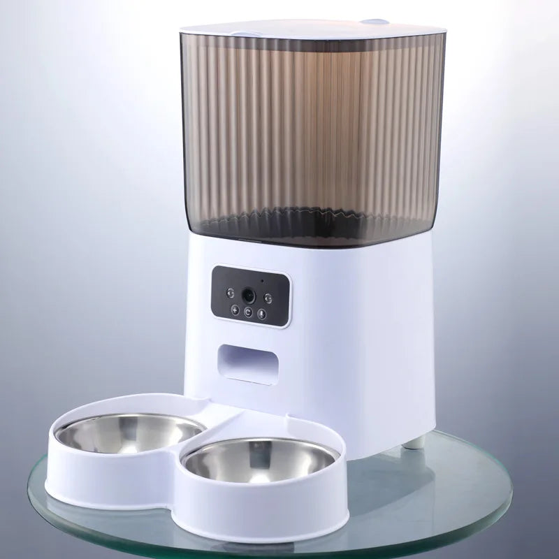 5L Smart Cat Feeder with Camera & Double Bowls