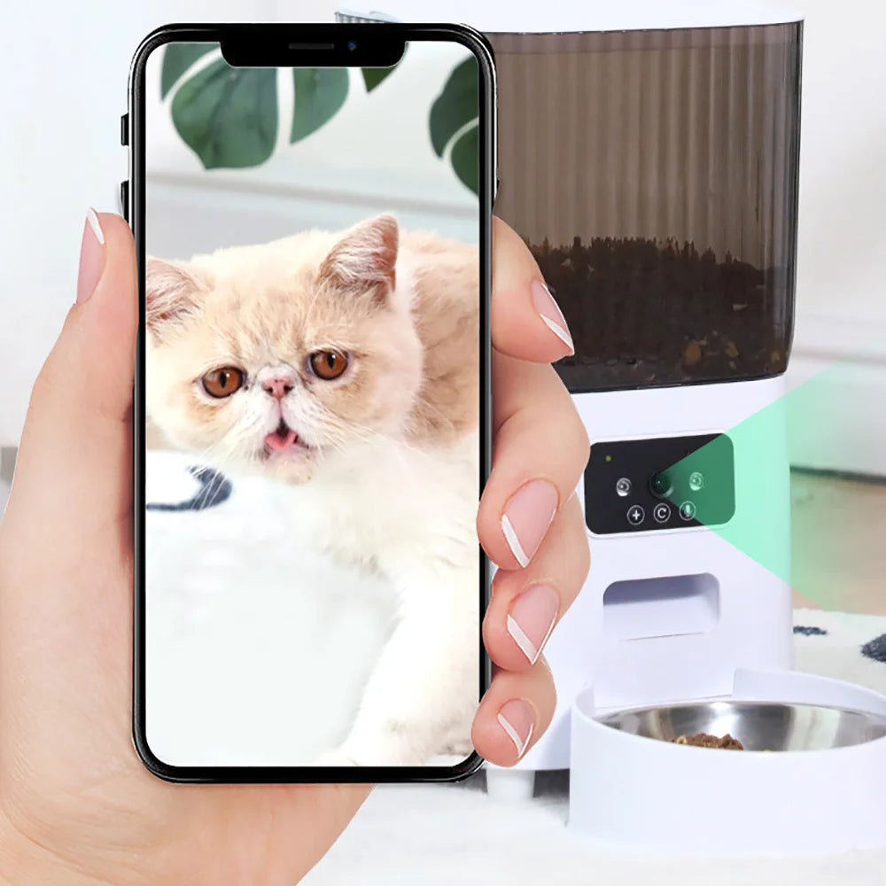 5L Smart Cat Feeder with Camera & Double Bowls