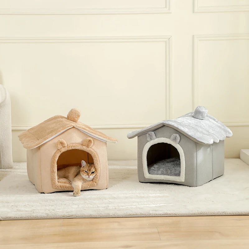 Foldable Washable Pet House Bed
