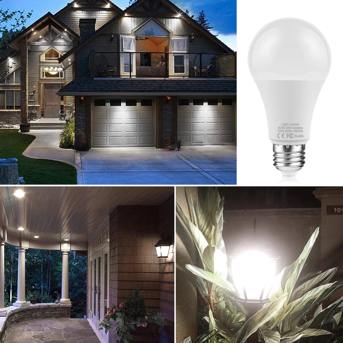 E27 LED Dusk to Dawn Sensor Bulb 15W