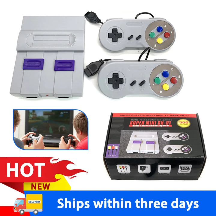 Super Mini SN-01 Retro Gaming Mini Console with 500 Games and 2 Controllers