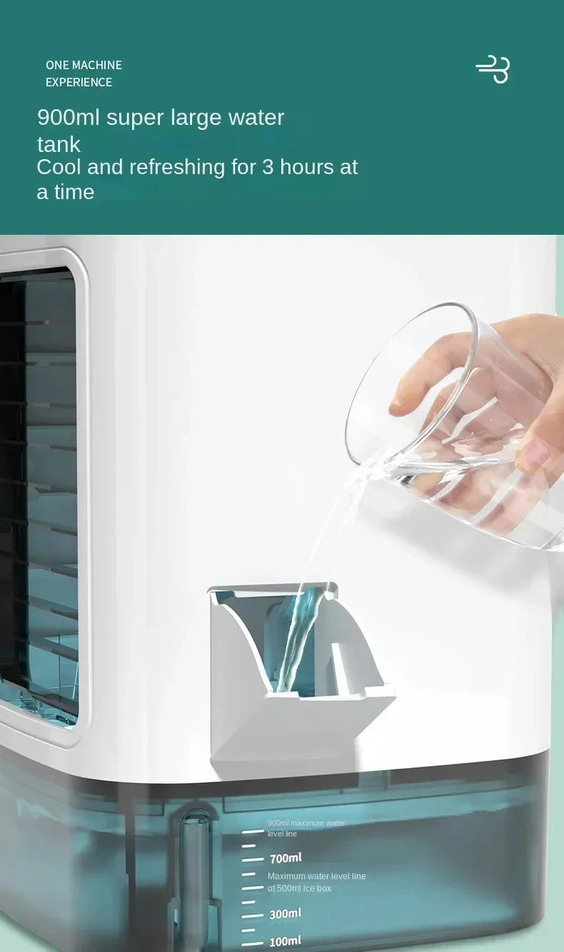 Portable Desktop Air Conditioner Fan with Dual Spray & Night Light