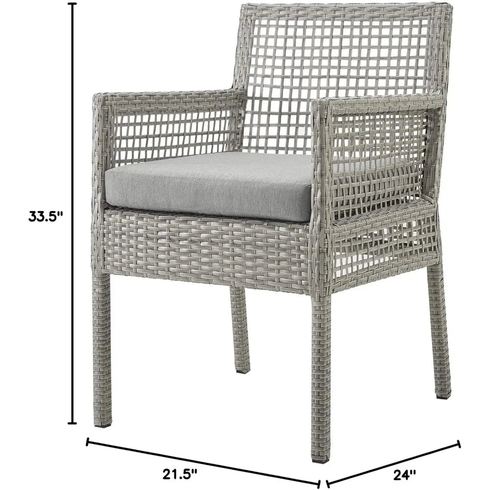 Modern Rattan Patio Armchair – Grey